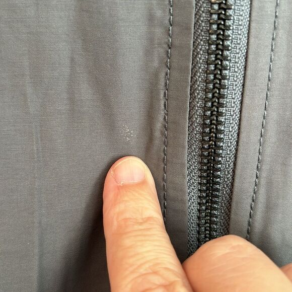 Eileen Fisher Women’s lightweight hooded packable gray charcoal jacket large! - Picture 7 of 11